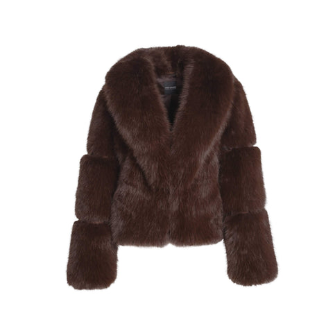 DUNKELBRAUNE FELLJACKE ARIA
