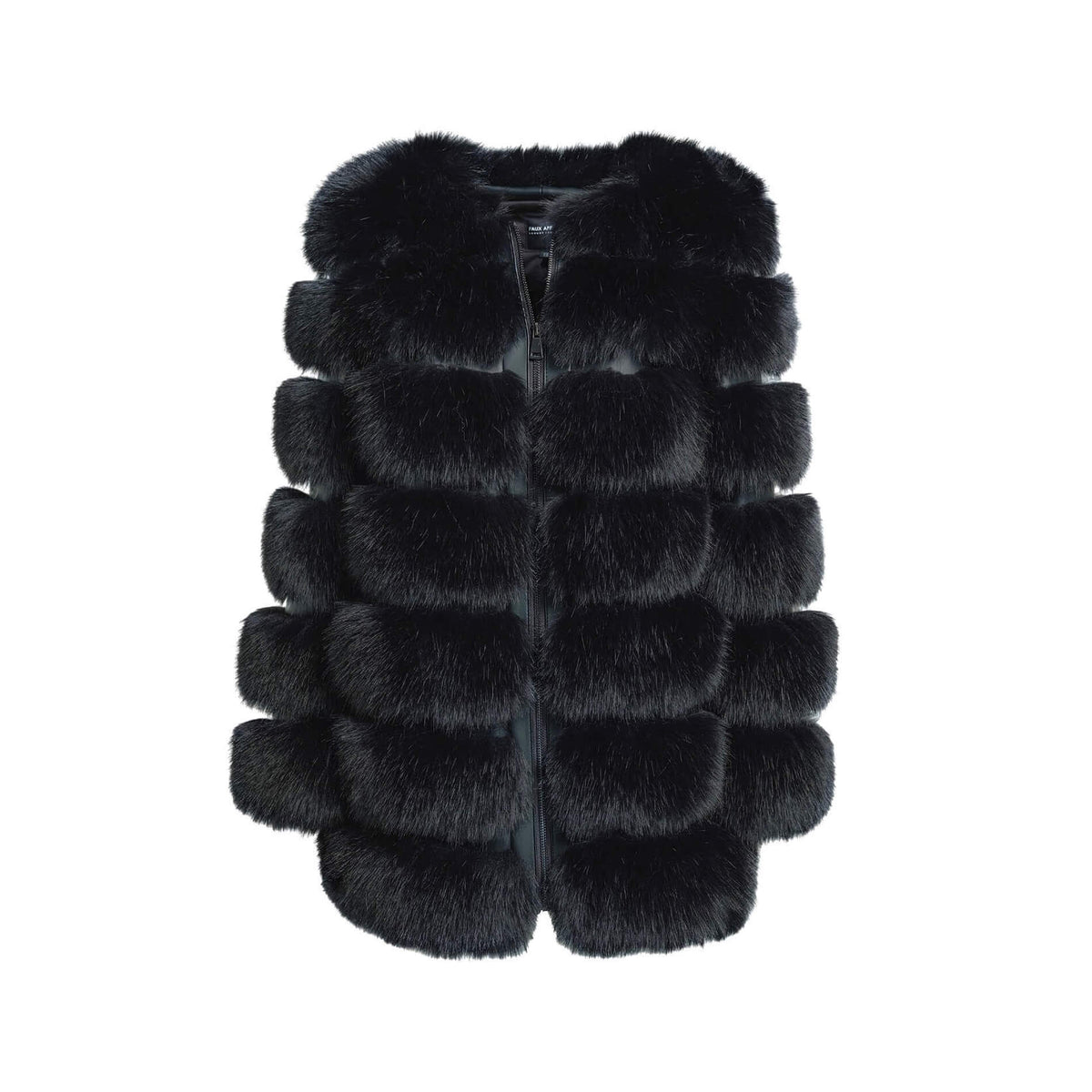 BLACK FAUX FUR COAT COSMA