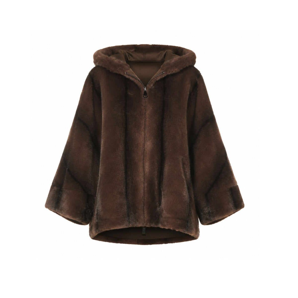 Nerzlook Poncho mit Kapuze JOLIE