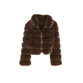 Dark Brown Fake Fur Jacket KATE
