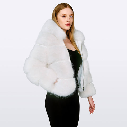 White fauxfurjacket GIA