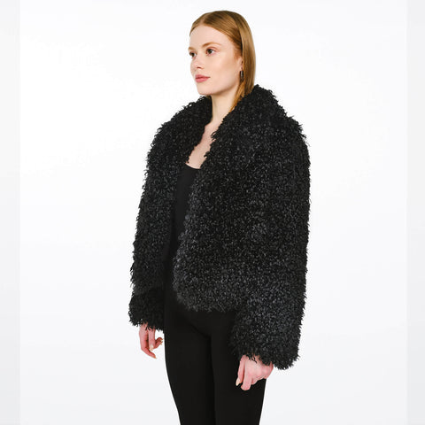 Black lambwool jacket LUNA