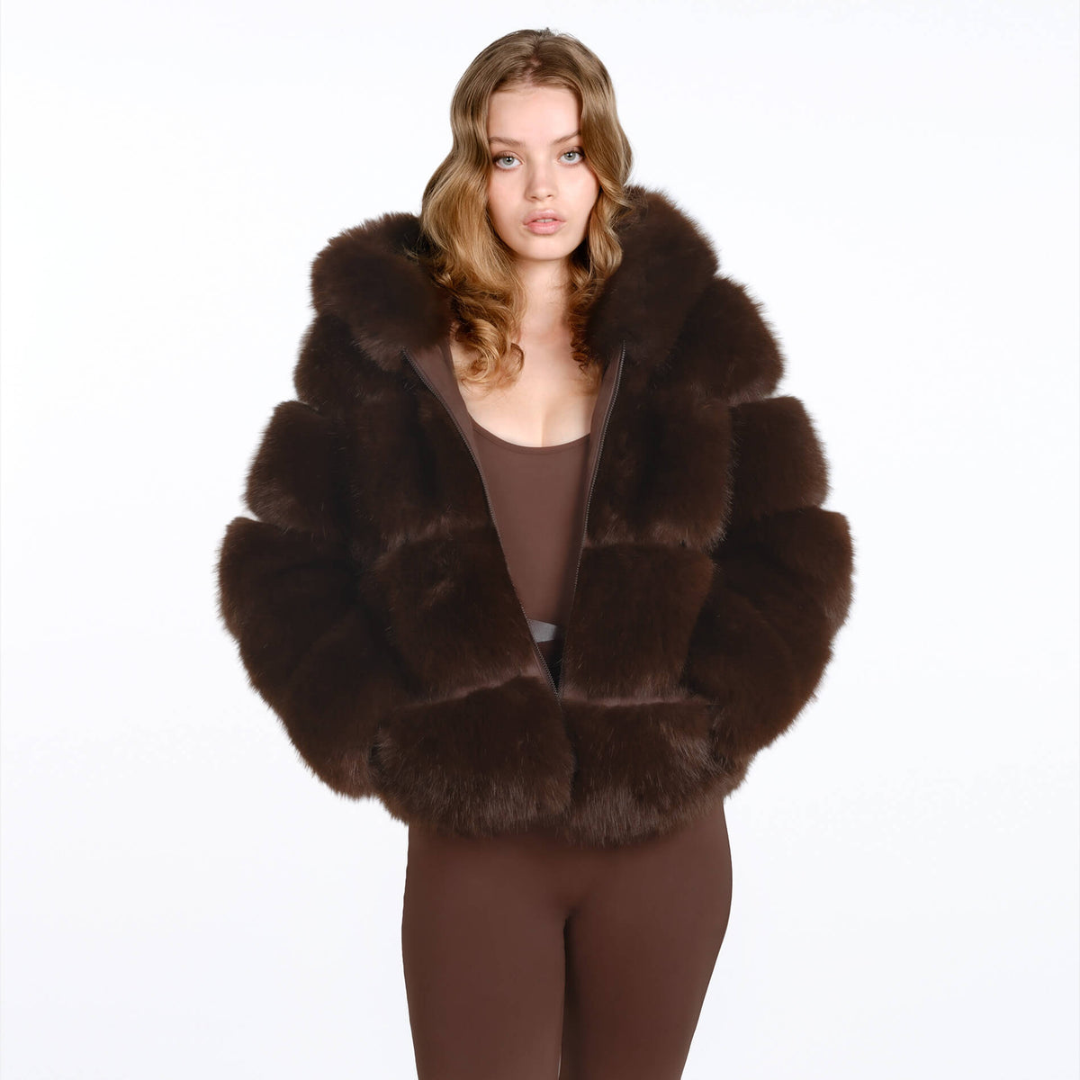BRAUNE FELLJACKE GIA