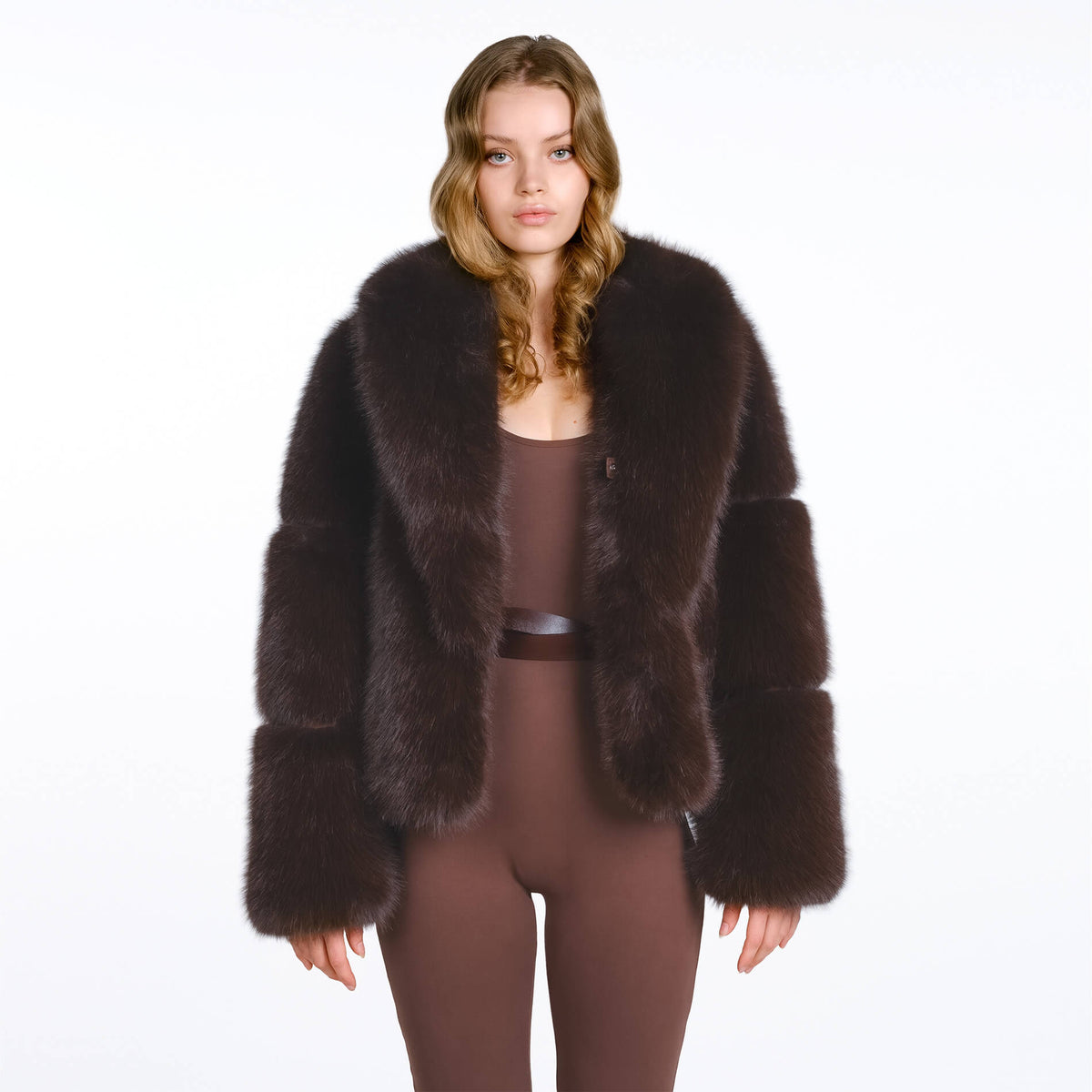DUNKELBRAUNE FELLJACKE ARIA