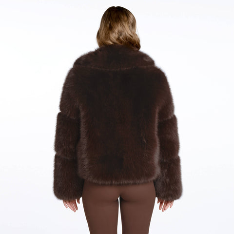 DUNKELBRAUNE FELLJACKE ARIA