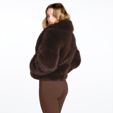 DUNKELBRAUNE FELLJACKE ARIA