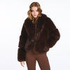 DUNKELBRAUNE FELLJACKE ARIA