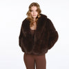 DUNKELBRAUNE FELLJACKE ARIA