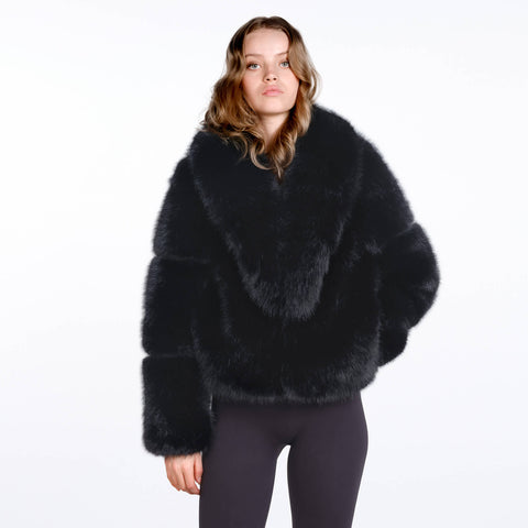 SCHWARZE FELLJACKE ARIA