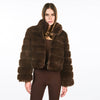 Dark Brown Fake Fur Jacket KATE