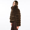 Dark Brown Fake Fur Jacket KATE
