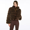 Dark Brown Fake Fur Jacket KATE