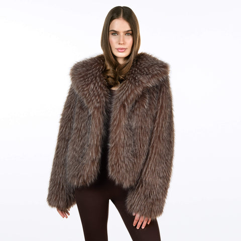 Furjacket with Lapel Collar COSIA