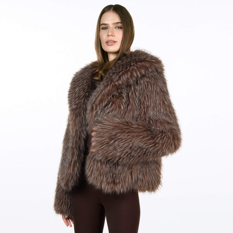 Furjacket with Lapel Collar COSIA
