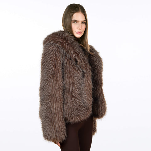 Furjacket with Lapel Collar COSIA