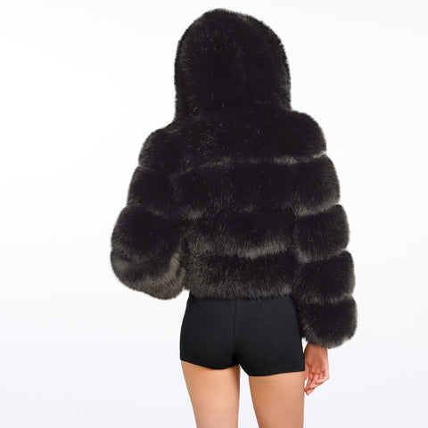 CROPPED FAUX FUR JACKET GIA