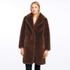 BROWN FAUX FUR COAT COSIA