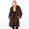 BROWN FAUX FUR COAT COSIA