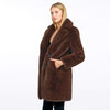 BROWN FAUX FUR COAT COSIA