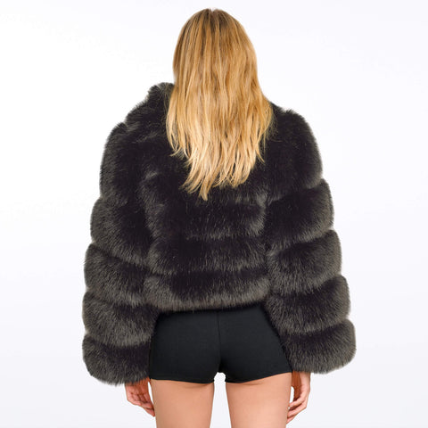 FAUX FUR CROPPED JACKET "ALESSA"