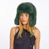 GREEN FAUX FUR HAT